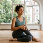 Η δασκάλα γιόγκα σε στάση διαλογισμού.